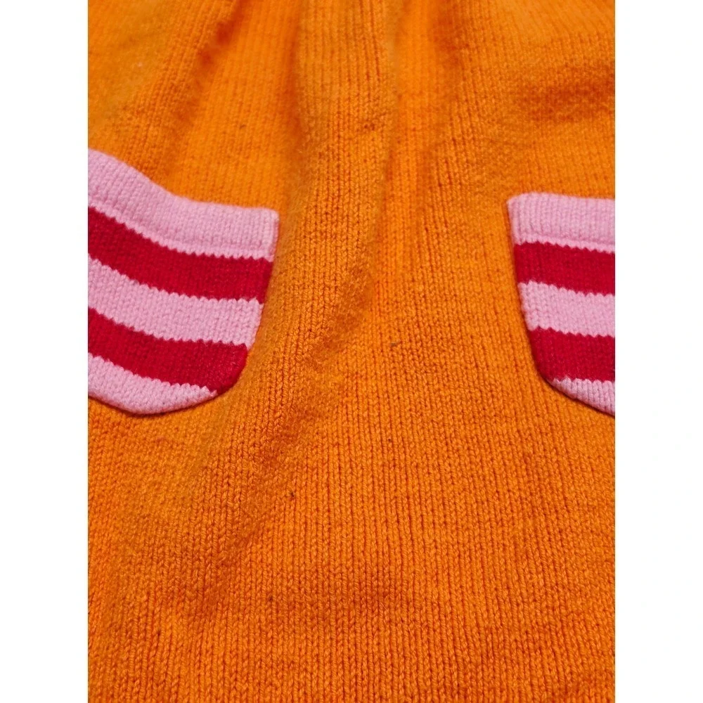 Gymboree Girls Orange Pink Striped Knit Sweater Dress 12-18 Months